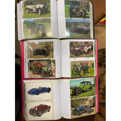 295 - THREE ALBUMS OF PICTURE POSTCARDS OF VINTAGE CARS