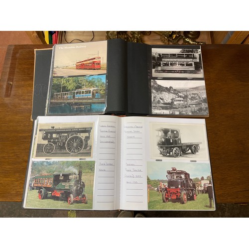 297 - TWO ALBUMS OF PICTURE POSTCARDS OF TRAMS AND STEAM TRACTION ENGINES