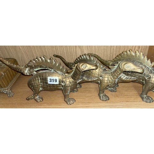 319 - BRASS LIZARD NUTCRACKERS