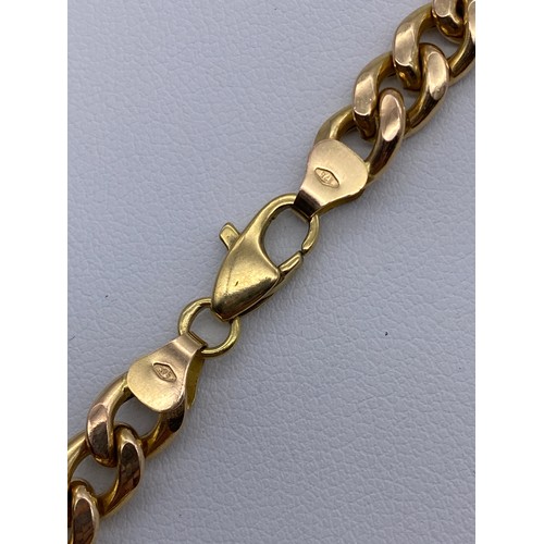 558 - 9CT GOLD FIGARO BRACELET WITH LOBSTER CLAW FASTENER SIZE O 5.3G APPROX