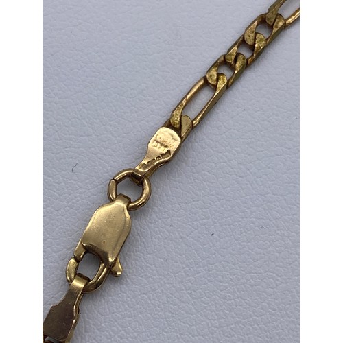 561 - 375 GOLD FLAT CURB LINK CHAIN WITH LOBSTER CLAW FASTENER 8.5G APPROX