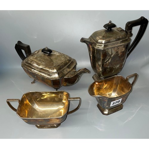 370 - EPNS ART DECO STYLE FOUR PIECE TEA AND COFFEE SERVICE