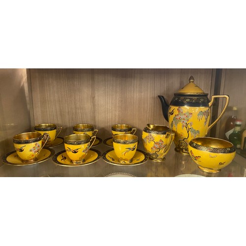 416 - CARLTONWARE 3151 YELLOW GROUND LUSTRE COFFEE SET