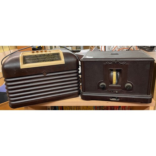 409 - EKCO BROWN BAKELITE CASE VALVE RADIO AND BUSH BAKELITE CASED RADIO