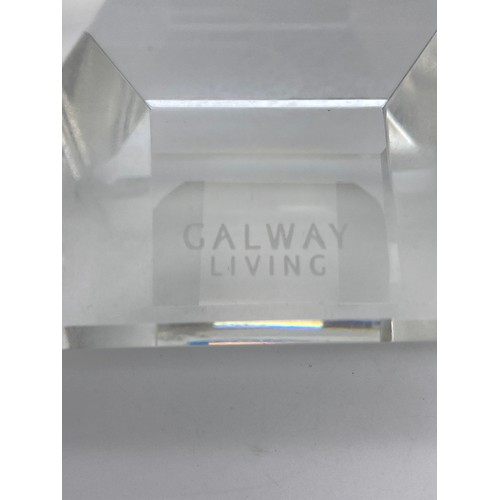 418 - GALWAY ART DECO STYLE GLASS SCENT BOTTLE, ATOMIZER, SILVER TOPPED DRESSING BOTTLE AND A SILVER TOP G... 