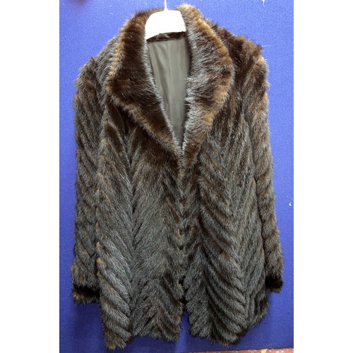 464 - VINTAGE CHEVRON MINK HALF LENGTH COAT