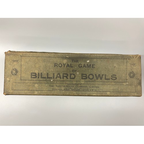 618 - BOXED SET OF BILLIARD BOWLS BY TAYLOR-ROLPH COMPANY LIMITED LONDON