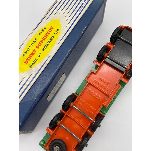 694 - BOXED DINKY SUPER TOY 902 FODEN FLAT TRUCK ORANGE AND GREEN COLOURWAY