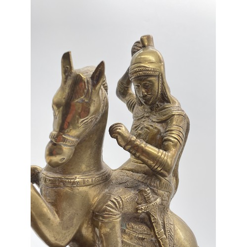 687 - BRASS ST GEORGE AND DRAGON FIGURE GROUP SANS LANCE