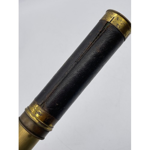 635 - BRASS AND LEATHER POCKET TELESCOPE