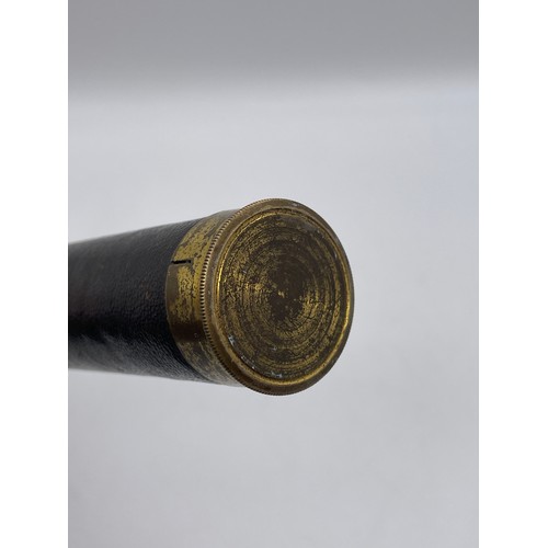 635 - BRASS AND LEATHER POCKET TELESCOPE