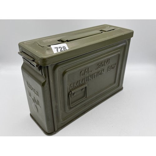 728 - NEAR UNUSED WWII US ARMY AMMUNITION BOX