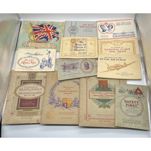 714 - KENSITAS ALBUM OF NATIONAL FLAGS SILKS, WD AND HO WILLS AND JOHN PLAYERS CIGARETTE CARD ALBUMS (11) ... 