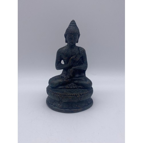 746 - FIVE RESIN MOULDED FIGURE GROUPS OF HOTEI AND BUDDHA