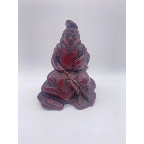 746 - FIVE RESIN MOULDED FIGURE GROUPS OF HOTEI AND BUDDHA