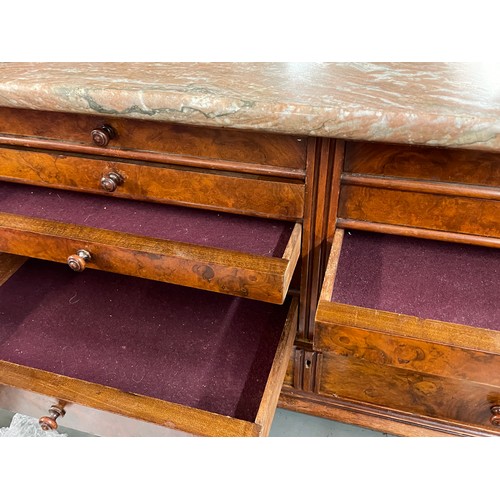 200A - VICTORIAN WALNUT ROLL TOP MEDICAL OR COLLECTORS CABINET WITH MIRRORS MARBLE INTERIOR