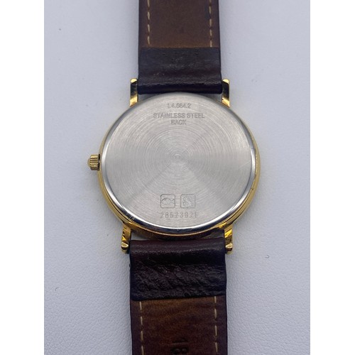 582 - GENTLEMAN'S LONGINES DAY DATE CLASSIC WRISTWATCH ON LEATHER STRAP