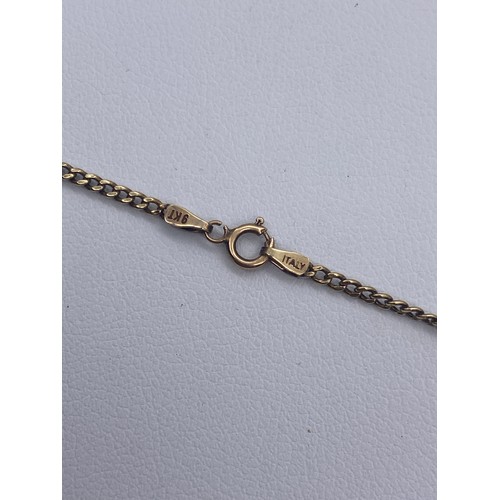 587 - 9CT GOLD TRACE CHAIN 1.7G AND A VICTORIAN SILVER AND BI METAL OVAL BASKET BAR BROOCH