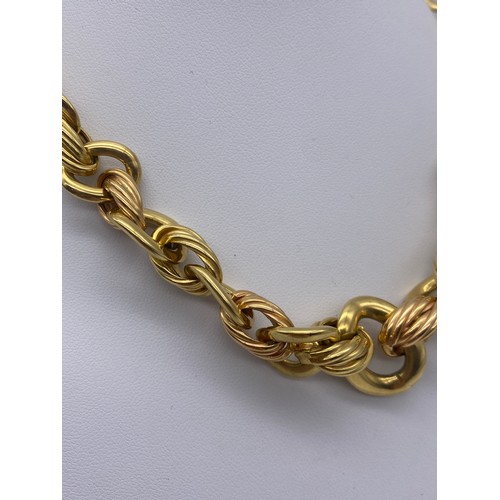 578 - 18CT GOLD TWIST LINK HOLLOW CHAIN 46.2G APPROX