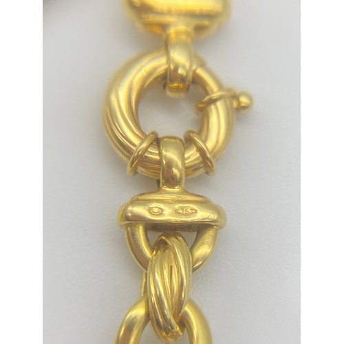 578 - 18CT GOLD TWIST LINK HOLLOW CHAIN 46.2G APPROX