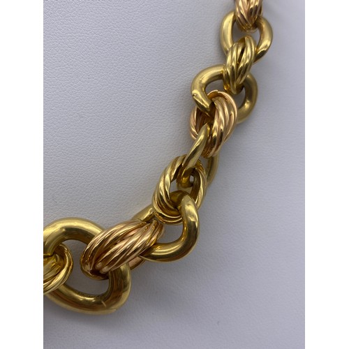 578 - 18CT GOLD TWIST LINK HOLLOW CHAIN 46.2G APPROX