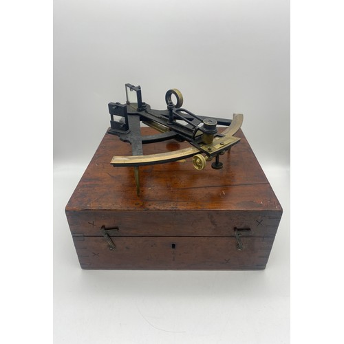 692 - 19TH CENTURY CASED NAVAL MARINE QUINTANT/SEXTANT BY L. CASELLA MAKER TO THE ADMIRALTY AND ORDANANCE ... 