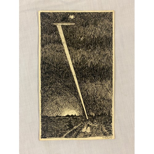 660 - SMALL FOLIO OF AMATEUR WATERCOLOURS MONOGRAMMED G.W.D OF EARLY AIRCRAFT, BI PLANES SIDE PROFILES, CR... 