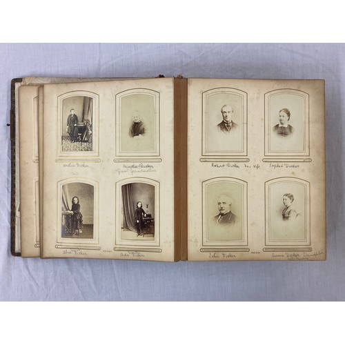 656 - LATE VICTORIAN EDWARDIAN ERA PORTRAIT PHOTOGRAPH ALBUM PERTAINING TO THE DICKER FAMILY