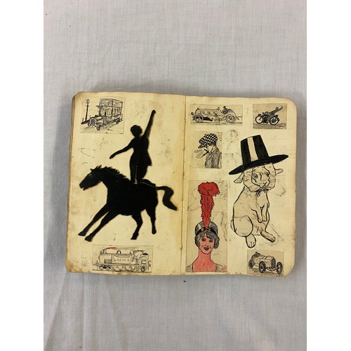 657 - SMALL INTERESTING SCRAP BOOK OF NEWSPAPER CUTTINGS, ANECDOTES AND SKETCHES INCLUDING WWI RELATED WAT... 