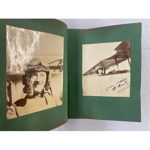 658 - ALBUM OF WWI PERIOD PHOTOGRAPHS OF BI PLANES, ZEPPELIN AND MOTORCYCLES, AND BROOKLANDS HIGH SPEED RE... 