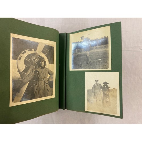 658 - ALBUM OF WWI PERIOD PHOTOGRAPHS OF BI PLANES, ZEPPELIN AND MOTORCYCLES, AND BROOKLANDS HIGH SPEED RE... 