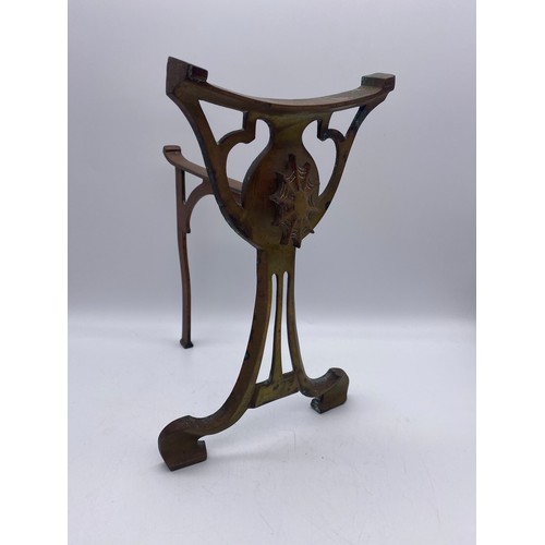 373 - PAIR OF ART NOUVEAU SPIDERS WEB ANDIRONS