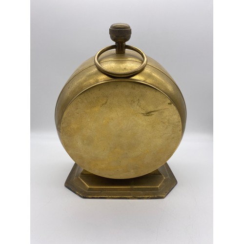 445 - BRASS WORLD TIME BALL MANTLE CLOCK