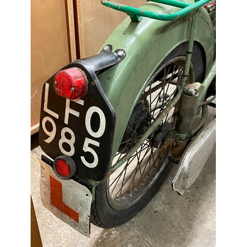 77 - VINTAGE BSA BANTAM D1 125cc MOTORCYCLE 1950 REGISTRATION LFO 985, INCLUDING V5C.
*SOLD AS SEEN*