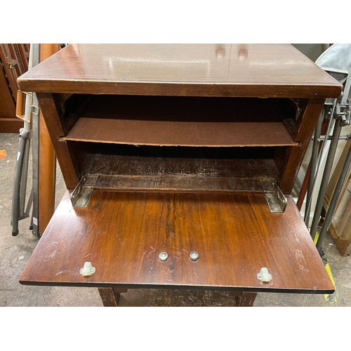 12 - 1930S WALNUT CABINET WITH DROP DOWN FLAP