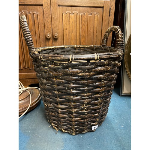 17 - WICKER WORK LOG BASKET