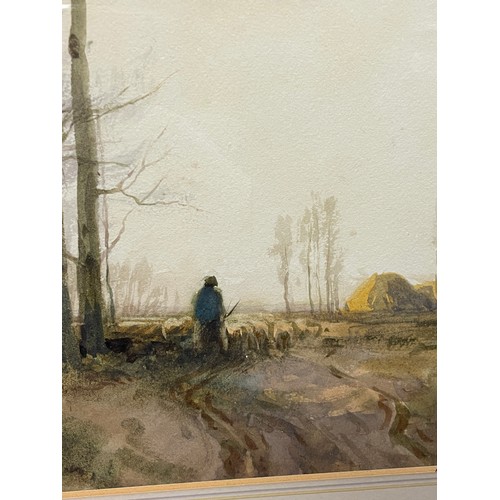 183 - WILLIAM TATTON WINTER RBA 1855-1928 WATER COLOUR OF COUNTRY TRACK 30CM X 26CM