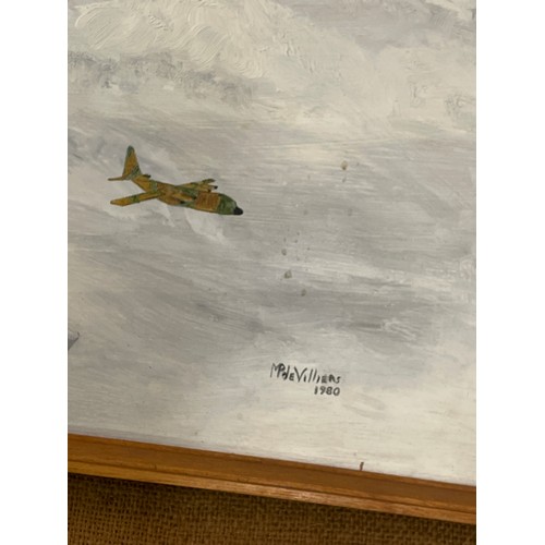 170 - MP DE VILLIERS OILS ON BOARD VIEW FROM BOEING 737 63CM X 47CM, SAFAIR LOCKHEED L100-30 SOUTH OF PORT... 