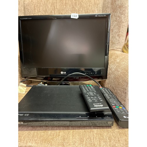 21 - LG FLATRON AND SONY DVD PLAYER WITH REMOTES