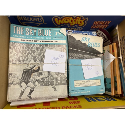 343 - BOX - FOOTBALL PROGRAMMES, SKY BLUES FROM 1964,68,69, VARIOUS AWAY GAMES