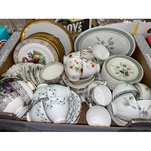 339 - CARTON - WOODS CLOVELLY TEACUPS AND SAUCERS, COLCLOUGH AND ROYAL VALE TEAWARES