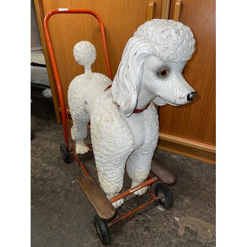 207 - VINTAGE TOY POODLE PUSH AND RIDE ON WALKER TOY