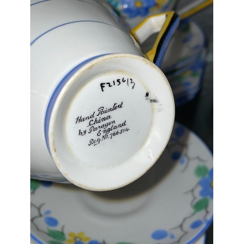 295 - PARAGON BONE CHINA ART DECO PART TEASET