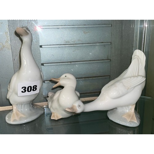 308 - THREE NAO GEESE FIGURES