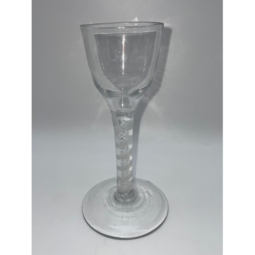 578 - GEORGIAN OPAQUE DOUBLE AIR TWIST WINE GLASS