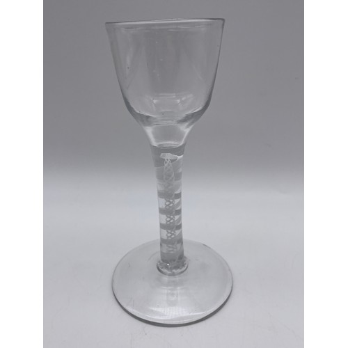 578 - GEORGIAN OPAQUE DOUBLE AIR TWIST WINE GLASS