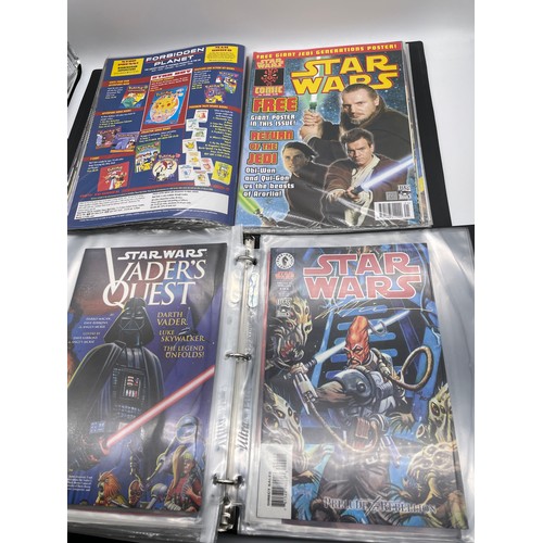 484 - TWO FOLDERS OF STARWARS ACTION COMICS SOME WITH CERTIFICATE OF AUTHENTICITY, STARWARS BOBAFET, SOME ... 