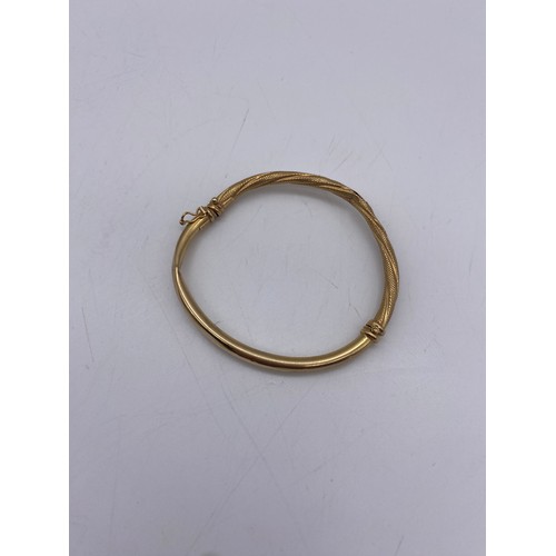 561 - 9CT GOLD ROPE TWIST BANGLE AS FOUND 4.2G APPROX