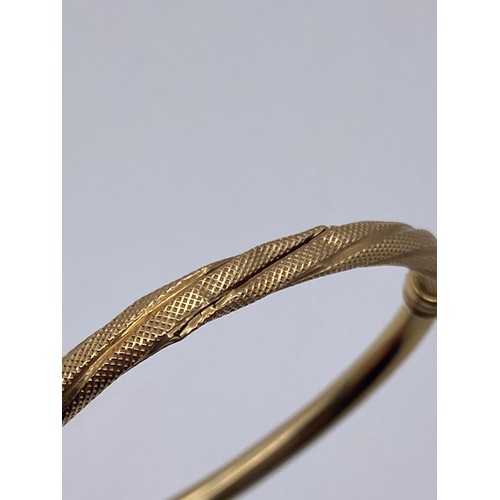 561 - 9CT GOLD ROPE TWIST BANGLE AS FOUND 4.2G APPROX