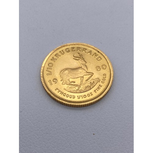 557 - 1980 ONE TEN OUNCE KRUGERRAND 3.4G APPROX